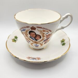 Prince Charles Lady Diana Bone China Teacup & Saucer 1983 Universary Games